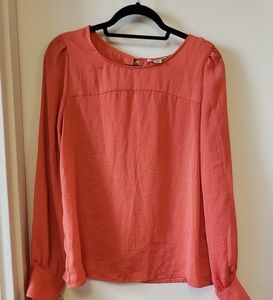 Light and Silky Coral long sleeve blouse